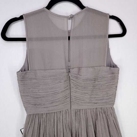 JCrew Silk Wedding Party Dress Size 8 Petite Gray Pleated Bodice New - Picture 4 of 16